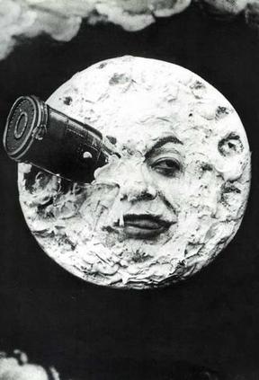 A Journey to the Moon - George Melies - famous shot of rocket hitting Man in the Moon in the eye